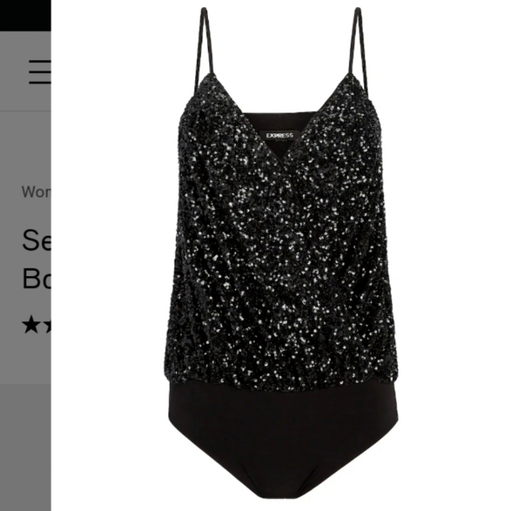 BNWT Express sequin bodysuit XS